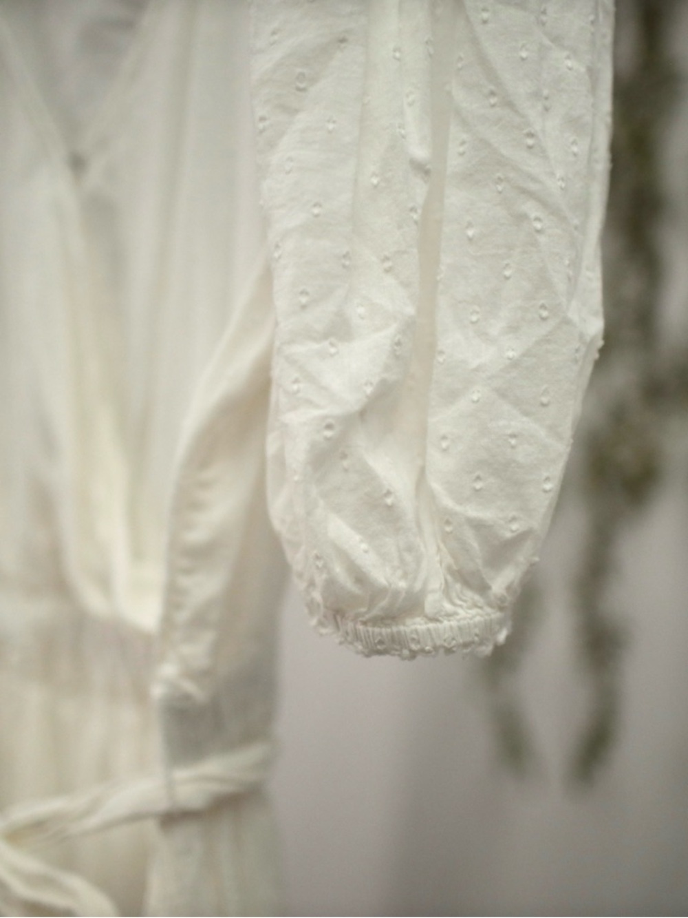 JessaKae XL Cotton White Faux Wrap Midi Dress with Elastic & Tie Waist - Picture 7 of 9